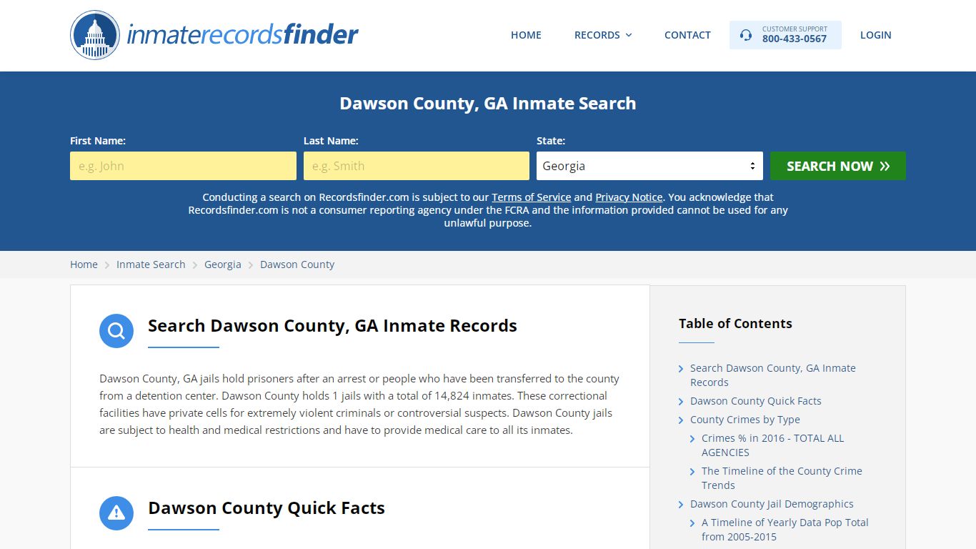 Dawson County, GA Inmate Lookup & Jail Records Online