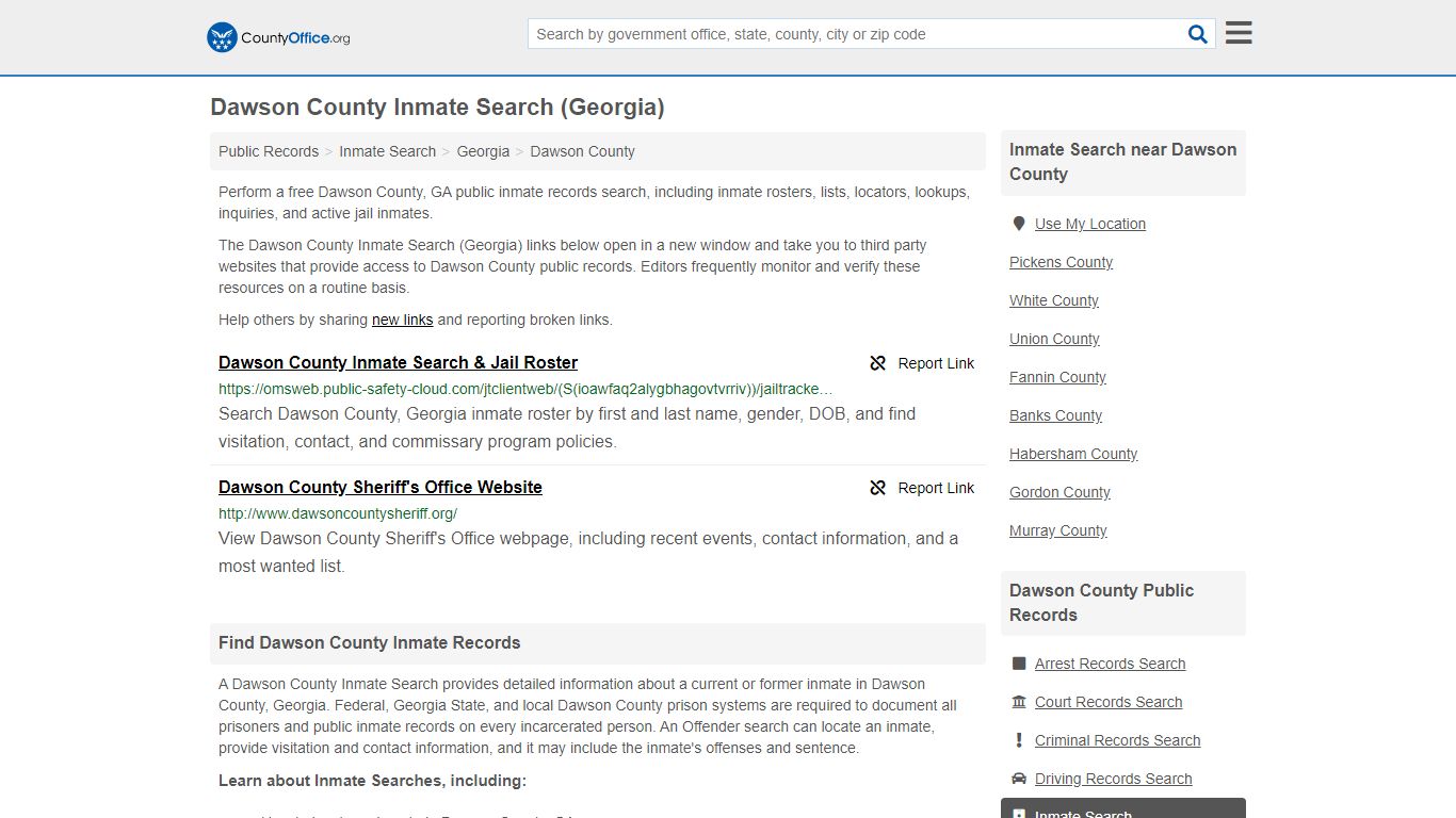 Inmate Search - Dawson County, GA (Inmate Rosters & Locators)