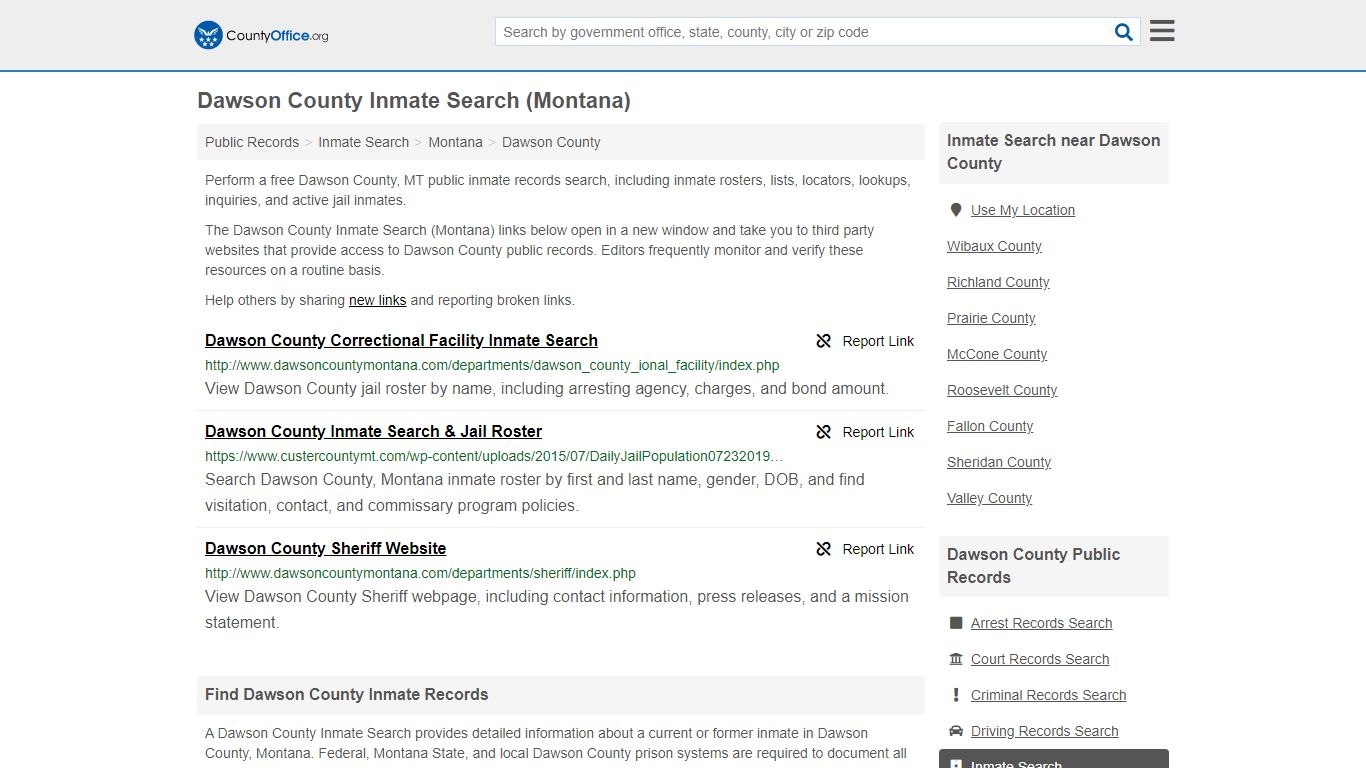 Inmate Search - Dawson County, MT (Inmate Rosters & Locators)
